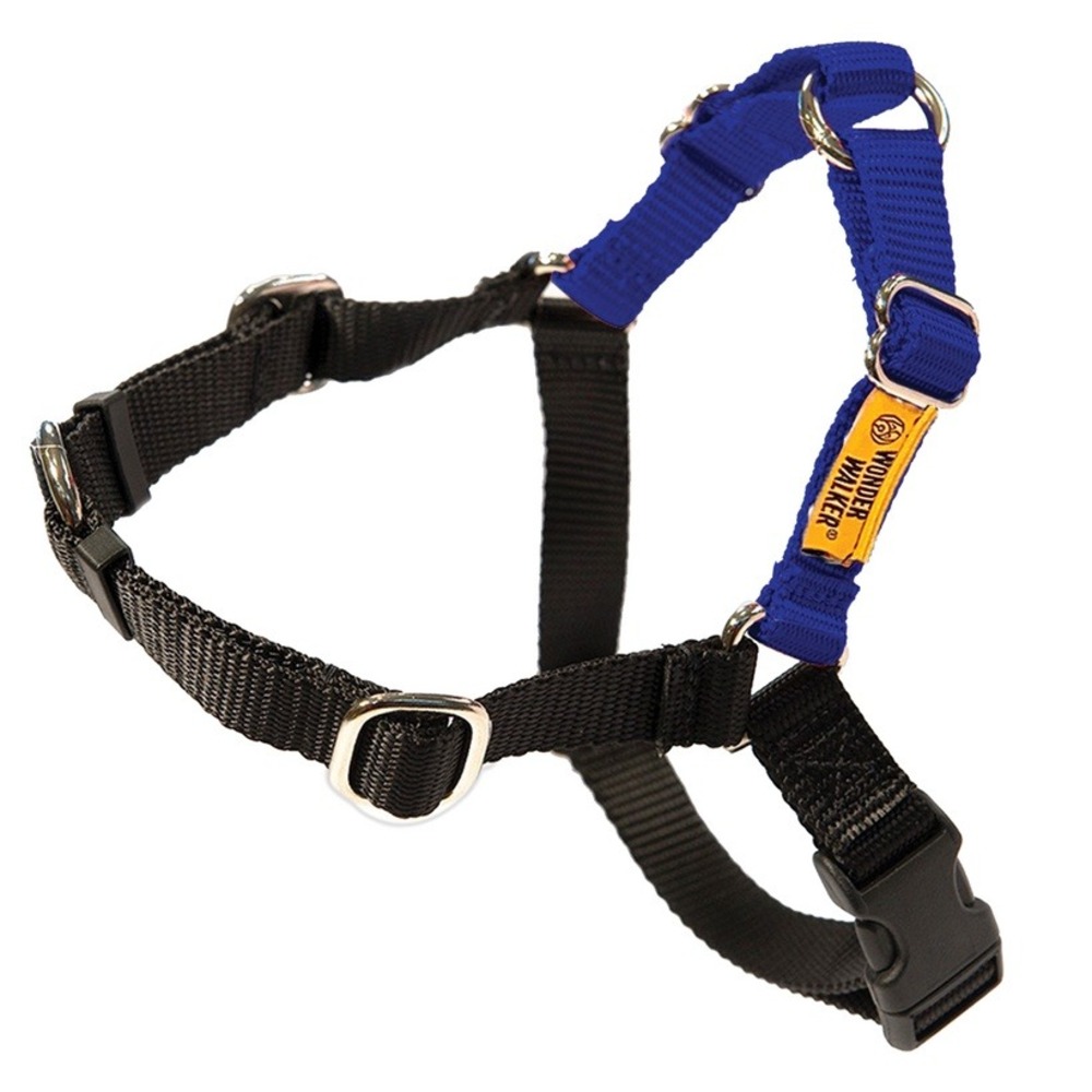 Wonder Walker No-Pull Dog‎ Harness Blue Black Size Medium Reflective Adjustable